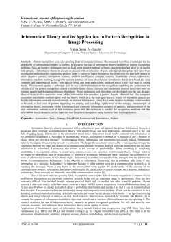 Information Theory and its Application to Pattern Recognition in