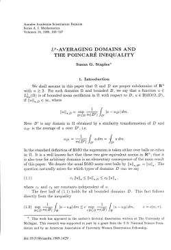 THE POINCARE INEQUALITY