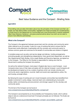 Best Value Guidance and the Compact - Briefing