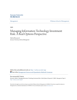 Managing Information Technology Investment Risk: A