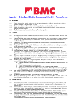 Appendix 1 &ndash; British Speed Climbing Championship Rules 2016