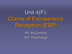 Claims of Extrasensory Perception (ESP)