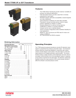 800-334-8422 www.fairchildproducts.com Model T7500 I/P or E/P