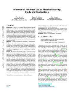 Influence of Pok\`emon Go on Physical Activity: Study and Implications