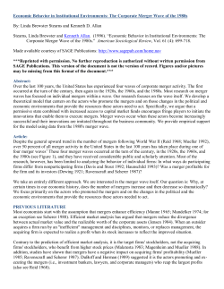 Economic Behavior in Institutional Environments: The