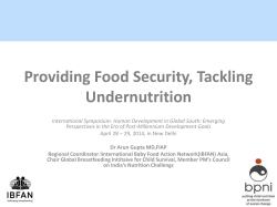 Providing Food Security, Tackling Undernutrition