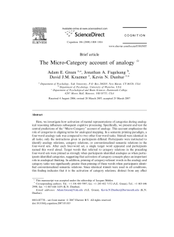 The Micro-Category account of analogy