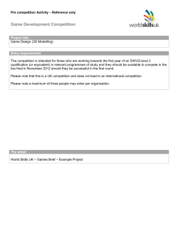 Game Development -Pre competition activity