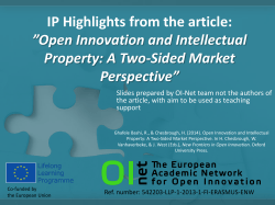 A Two-Sided Market Perspective - OI-net