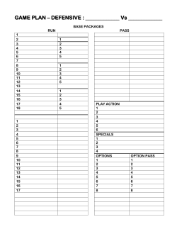 GAME PLAN &ndash; DEFENSIVE : ______ Vs ______