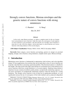 Strongly convex functions, Moreau envelopes and the