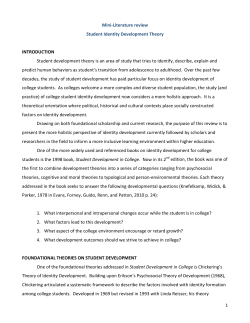 1 Mini-Literature review Student Identity Development Theory