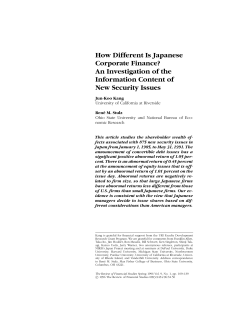 How Different Is Japanese Corporate Finance? An