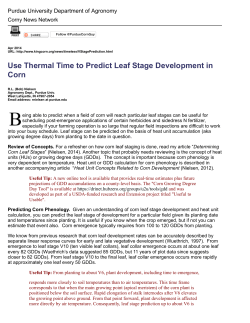 Use Thermal Time to Predict Leaf Stage