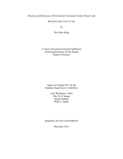 Stresses and Distresses of Professional Taiwanese Tennis Players