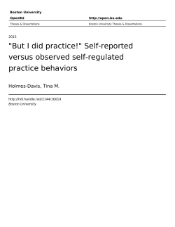 Self-reported versus observed self