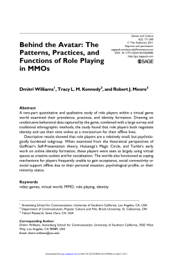 Behind the Avatar: The Patterns, Practices, and Functions of Role