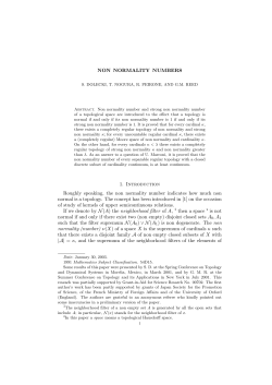 NON NORMALITY NUMBERS 1. Introduction Roughly speaking, the