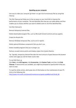 Speeding up your computer One way to make your computer go