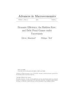 Advances in Macroeconomics