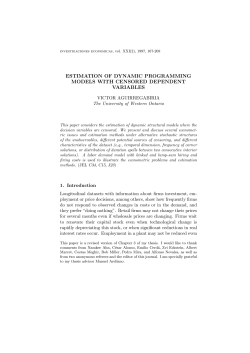 estimation of dynamic programming models with censored