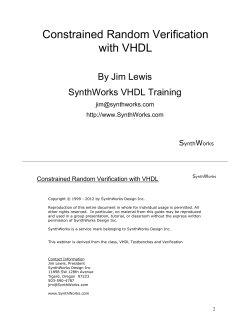 Constrained Random Verification with VHDL