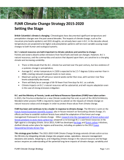 FLNRO Climate Change Strategy 2015&ndash;2020