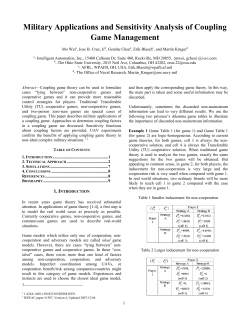 Military Applications and Sensitivity Analysis of Coupling Game