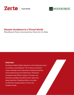 Disaster Avoidance in a Virtual World