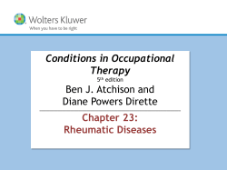 Rheumatic Diseases Signs and Symptoms, cont`d