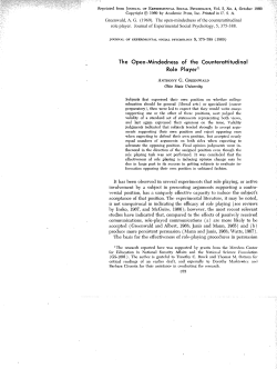 The Open-Mindedness of the Counterattitudinal Role Playerl