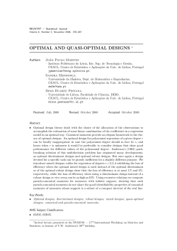 Optimal and quasi-optimal designs
