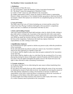HCA By-Laws - Hamilton Cricket