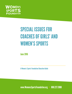 special issues for coaches of girls` and women`s sports