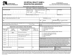 HS VIRTUAL REALITY GAME A REGISTRATION (ADD/DROP)