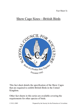 Show Cage Sizes&mdash;British Birds - NCA