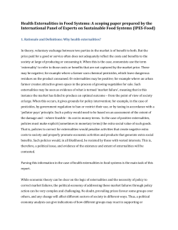Health Externalities in Food Systems: A scoping