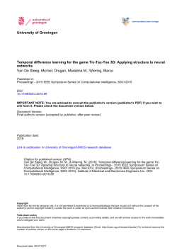 University of Groningen Temporal difference learning for the game