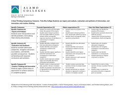 Spring 11 Semester Critical Thinking Competency Outcome: Palo