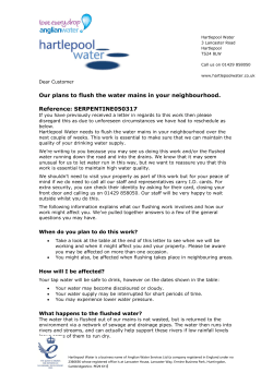 Our plans to flush the water mains in your