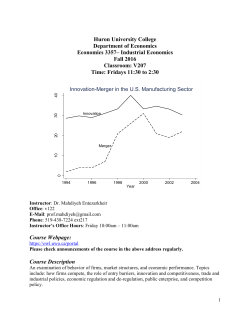 Huron University College Department of Economics Economics