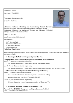 First Name : Hassen Last Name : TRABELSI Occupation : Teacher