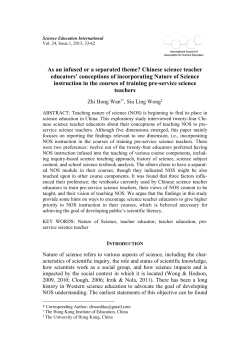 Training Pre-service Science Teachers in China