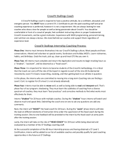 CrossFit Stallings Coach CrossFit Stallings Internship Coaching