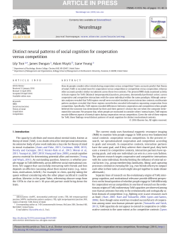 Distinct neural patterns of social cognition for cooperation versus