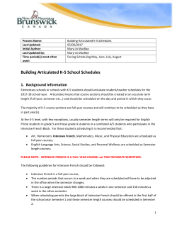 K-5 Articulated Schedules