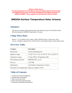 Summary Citing These Data: Overview Table Table of Contents