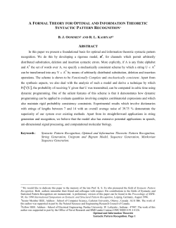 a formal theory for optimal and information theoretic syntactic pattern