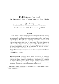 Do Politicians Free`ride? An Empirical Test of the - S