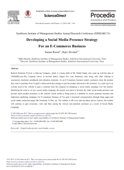 Developing a Social Media Presence Strategy for